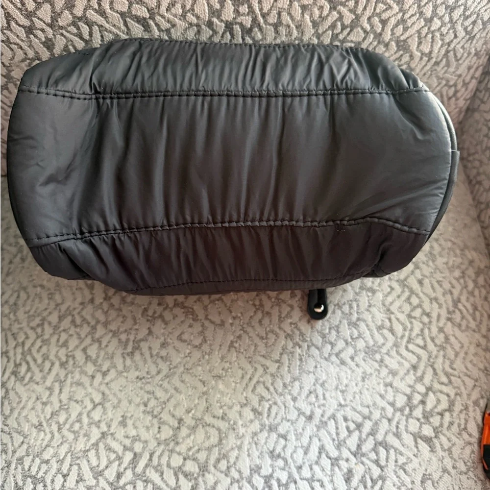 Sandra Roberts Squared Black Quilted Makeup Bag